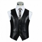 Vest Mantel Nupp Nahast Vest Western Meeste T&otilde;eline Lambanahast Must Classic XS must