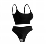 Suures suuruses traadita push-up traksid Naiste aluspesu Mugav ja ilus vest Spordijooga P&otilde;rutuskindel rinnahoidja stringide komplekt M must