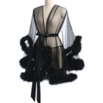 Naise &ouml;&ouml;s&auml;rk Plush-&auml;&auml;reline &uuml;li&otilde;huke l&auml;bipaistev v&otilde;rkkangas koos reguleeritava v&ouml;&ouml;koha lipsuga, &uuml;hev&auml;rviline plisseeritud sluty pidžaama peor&otilde;ivad magamisriided S