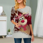 Suures suuruses naiste lilleline p&otilde;drahirved, &uuml;mmargune kaelus, vaba pikkade varrukatega topp XS punane