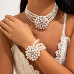 Liialdatud Vanaaegne Mitmekihiline Imitatsioonp&auml;rlite Kaelakee K&auml;ev&otilde;rud Naiste Elegantne Kristallhelmestega Choker Kaelakee Rangluukett Mood Ehtekomplektid