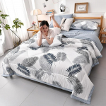 2025 UUS Suvine pestud puuvillane tekk kliimaseade lohutav pehme hingav &otilde;huke karikakratr&uuml;kiga voodikate Voodikate Kodutekstiilid 150X200cm Thin Quilts