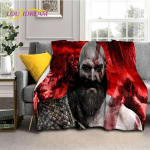 God of War Games Kratos Cartoon pehme flanelltekk vooditele Magamistoa diivanipiknikule, kattetekk &otilde;ues vaba aja veetmise kingituseks 30x40in