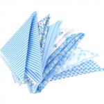 7 tk Sinise seeria puuvillane kangas lilleline lillemustriga &otilde;mblemistekstiil meisterdamiseks lapitehnikas voodipesu jaoks 9,84 * 9,84 tolli(25*25 cm) One Size