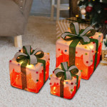 3Pcs Christmas Lighted Gift Boxes Decorations Outdoor Decoration Led Lights up