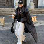 Pikk sulejope Naiste paks valge pardisulgede kapuutsiga &uuml;hev&auml;rviline sulejope One Size must