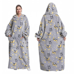 Talvine soe fliisist kapuutsiga hommikumantel naistele 140 cm &uuml;lisuur varrukatega tekk Fliisist soojad kapuutsid Pusad Naiste pusad One Size