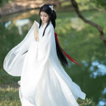 Elegantne Hanfu naiste Hiina stiilis tantsukleit Wei ja Jini d&uuml;nastiatele L valge
