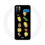 Coque Maniacase pour Redmi Note 11 5G Les Simpson autocollants fond noir