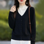 Naiste ka&scaron;miirist kampsun Qinghe ka&scaron;miir 50% vill 50% siid Naiste s&uuml;gistalvine ka&scaron;miirist pullover pehme ja soe M roosa