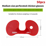 50 tk Punased plastikust kanaklaasid Faasanist nokkimisvastased prillid Poldiga kaitseprillid Kaitsevad linnuliha tarvikud Kanafarmi tarvikud