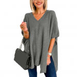 Naiste kampsun V-kaelusega Batwing stiilis varrukateta lahtise l&otilde;ikega vabaaja topp &uuml;hev&auml;rviline M kaamel