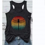 GMXIA Naiste moe vabaaja suve &uuml;hev&auml;rvilised prinditud varrukateta V-kaelusega pluusid ja s&auml;rgid S