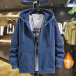 Suure suurusega fliisist kapuutsiga kardigan meeste s&uuml;gistalvine trendikas jakk Plus Size kapuuts, suur meeste riided XXXXXL must