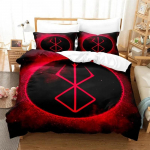 3D-prindiga Anime Berserk Voodipesu Komplekt Poistele T&uuml;drukutele &Uuml;he- v&otilde;i Kahekohaline Suurus Tekikate Padjap&uuml;&uuml;r Voodi Lastele T&auml;iskasvanutele Tekk 2/3 tk Tekikate 135X200cm