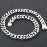 70 cm pikkuse ketiga kaelakee meestele 20 mm laiusega roostevabast terasest &auml;&auml;rekivi Kuuba lingiga ketid kaelas Ehted Meeste kaelakeed Aksessuaarid 70CM h&otilde;be