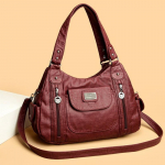 Naiste vabaaja suur mahutavusega k&auml;ekott, 2025. aasta kevadine moedisainer Luksuslik naiste kandekott Kvaliteetne PU-nahast ostukott Bostoni k&auml;ekotid veinipunane v&auml;rv