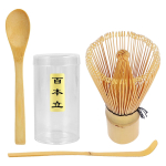 BTtime Tea 100 tee 3 tk bambusest tee Matcha teetseremoonia teetseremoonia jaoks Teekulbik Teevispel, t&uuml;kid, riistad, komplekt, tagaajamine, kulp, pulber, vispel, white