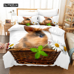 3D Hamstri Tekikott King Queen Suurus Armas Merisiga Voodipesukomplekt Lastele Teismelistele T&auml;iskasvanutele Pere Lemmikloom Loom 2/3tk Tekikott EU single(135x200cm)