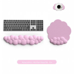 Cloud Wrist Rest Memory Foam Mouse & Keyboard Pad | Libisemiskindel kontori randmetugi Three-piece set roosa