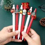 Kawaii j&otilde;ulugeelpliiats armas j&otilde;ulupuu, p&otilde;hjap&otilde;dra j&otilde;uluvana lumememme kingitus 0,5 mm mustad neutraalsed pliiatsid Kooli kontori statsionaarne