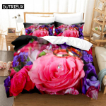 Roosa Roosi Kuningasvoodipesukomplekt Tekikottide komplekt Voodipesu Tekk Voodipesukomplektid Voodipesu King Size Tekikott Voodipesukomplekt 140x200cm 3pcs&set