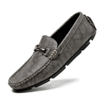 Ehtsad nahast meeste vabaajajalatsid Lihtsad &auml;ri meeste loaferid Mokassiinid Hingavad Slip-on Itaalia s&otilde;idujalatsid S&otilde;idujalatsid 45 hall v&auml;rv