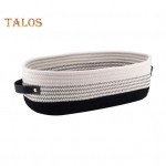 Kootud k&auml;epidemetega hoiukorv, suure mahutavusega, tugeva ja kandev&otilde;imega mitmeotstarbelised m&auml;nguasjad Ristk&uuml;likukujuline dekoratiivne korv valge/sinine