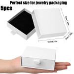 5-osaline papist ehtekarp, 3,5 x 3,5 x 1,18 tolli (9 x 9 x 3 cm) Ehete kinkekarp, kaelakee-s&otilde;rmusk&otilde;rvar&otilde;ngaste vitriin 5pcs valge