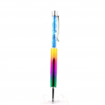 Pierres et Min&eacute;raux. Stylo min&eacute;raux Apatite bleu neon brut Madagascar. Couleur multicolore.