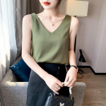 YYFS Naiste mood vabaaja suvekevadine &uuml;hev&auml;rviline printimine Varrukateta V-kaelusega pluusid ja s&auml;rgid S