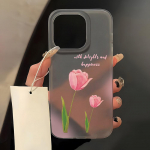 Mobiiltelefoni&uuml;mbrised iPhone 11 13 15 Pro Max 12 14 Pro Max &uuml;mbrisele iPhone 16 15 Plus 13 Pro 12 j&auml;&auml;tunud tekstuuriga maalitud koomiksililled iPhone 11 valge