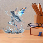 2D akr&uuml;&uuml;lornament haldjas katku kingitused k&auml;sit&ouml;&ouml; kollektsioon silt kodu dekoor kapp s&ouml;&ouml;gituba jaoks