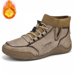 Meeste k&auml;sitsi valmistatud mustriga nahast mugavad pehme sokiga poolsaapad s&uuml;gistalvised meeste saapad 38