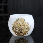 Klaasist meister tass, &uuml;ks tass, kung fu teetass, eriline tass, nikerdatud &uuml;ks teejook suur jade portselan teejook 70ml