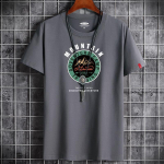 QICED Suvine l&uuml;hikeste varrukatega T-s&auml;rk Meeste O-kaelusega Trend Bottom s&auml;rk XXXXXXL tumehall v&auml;rv