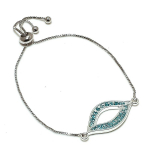 Natural Swiss Blue Topaz Gemstone 925 Sterling Silver Bracelet 7-8 d3e05