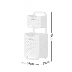 M&auml;&auml;rdunud riiete hoiukorv Kokkupandav plastist pesukorv Avaleht Vannituba Tooted Korraldaja WC Mitmekihiline pesukorv Rattad 2 layers valge