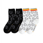 Soojad keskmise pikkusega sokid naistele, talvised pikad sokid, trendikad sokid lastele, vabaaja spordi l&uuml;hikesed sokid naistele One Size valge