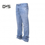 Meeste Vintage teksap&uuml;ksid Vabaaja Sirged Keskmise V&ouml;&ouml;koht Denim P&uuml;ksid Kulutatud Pesuga P&uuml;ksid Taskutega Streetweari Reisimiseks M helesinine v&auml;rv