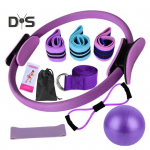 11 tk/komplekt Jooga Fitness Komplekt Pilates R&otilde;ngaga, Joogapall, tuharalihase treeningpael, kaheksakujuline takistuskumm, venitusrihm, kodune j&otilde;usaal, treeningvahendid lilla