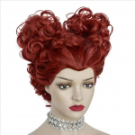 T&auml;iskasvanud naiste parukas l&uuml;hike lokkis punane parukas Cosplay kost&uuml;&uuml;mile parukas Punane pruun l&uuml;hikesed lokkis parukad Punased pruunid lokkis kuklid Queen Cosplay Afro