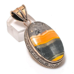 Bumble Bee Jasper Handmade Copper Jewelry Pendant 2.17 c2c44
