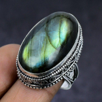 Labradorite handmade 925 Sterling Silver Jewelry Ring Size 7 n6u98