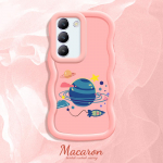 V&auml;rvitud muster Big Wave Edge pehme silikoon materjal Macaron telefoni &uuml;mbris p&otilde;rutuskindel kaitsev kummist korpus OnePlus Vivo Motorola Moto jaoks OnePlus Nord N20 5G roosa