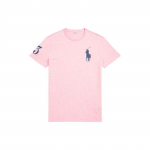 Polo Ralph Lauren SS22 Logoga Tikitud &Uuml;mmarguse Kaelusega L&uuml;hikeste Varrukatega T-s&auml;rk Meeste Topid Roosa MNPOTSH1N820543-650 XS
