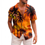 Meeste Hawaii tr&uuml;kitud n&ouml;&ouml;biga l&uuml;hikeste varrukatega s&auml;rgid Meeste vabaaja moodsad l&uuml;hikeste varrukatega s&auml;rgid XXXXL