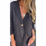 YYFS Naiste mood vabaaja &uuml;hev&auml;rviline printimine s&uuml;gistalv pikkade varrukatega POLO kaelusega jakid ja mantlid S