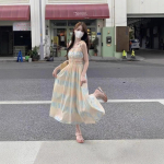 2024 Prantsuse Suvine Vaba L&otilde;ikega Naiste Sling-kleit Extra Large