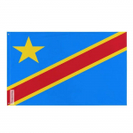Drapeau &ndash; R&eacute;publique D&eacute;mocratique du Congo &ndash; 64 x 96 cm &ndash; Pol&uuml;ester &ndash; Recto/verso &ndash; &OElig;illets en fer